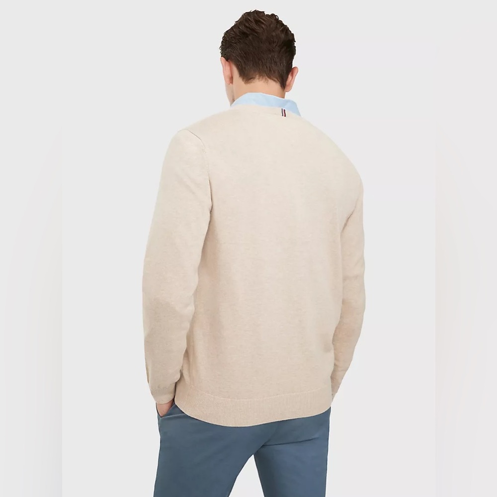 Brand New Tommy Hilfiger Men’s Cream Essential V-Neck Sweater, Size XXL, NWT - Picture 4 of 5